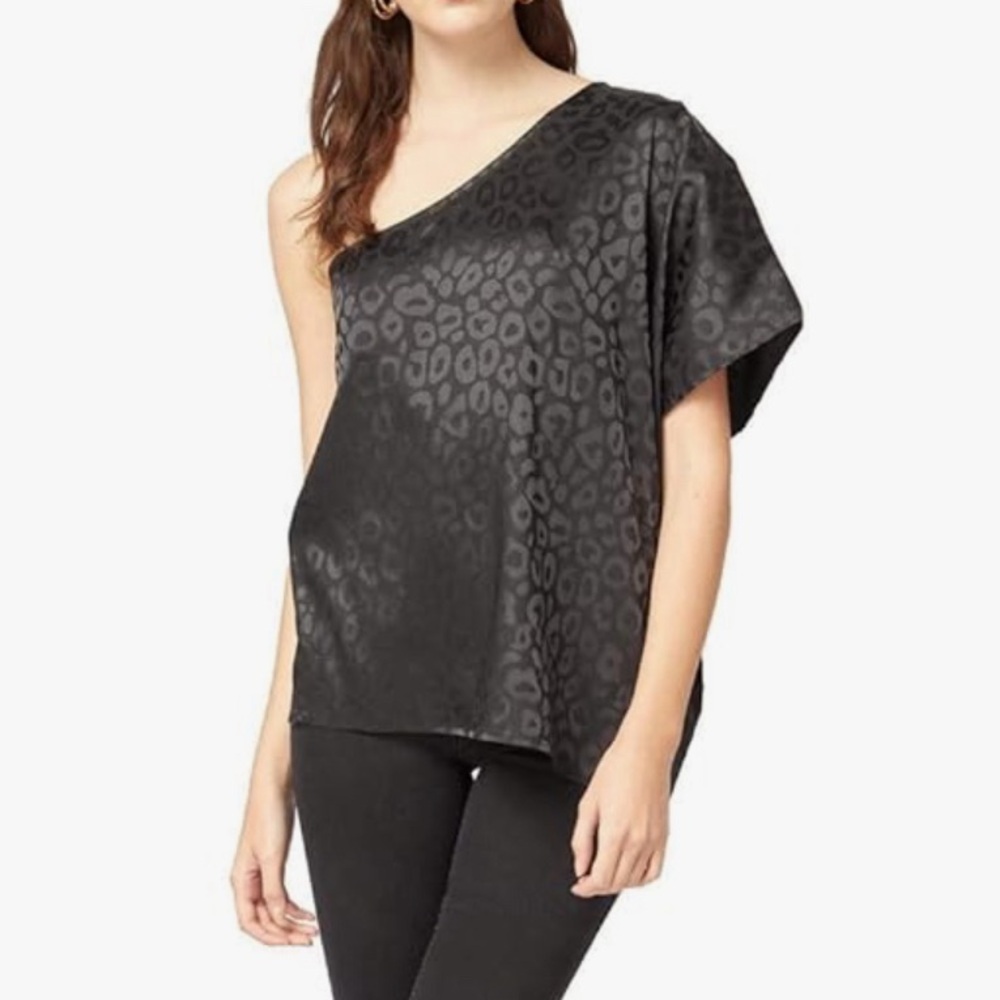 Entro Women’s One Shoulder Leopard Print Top, Size Medium